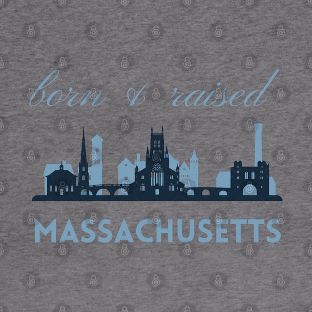 Born and raised Massachusetts Id rather be in Boston MA skyline state trip by BoogieCreates